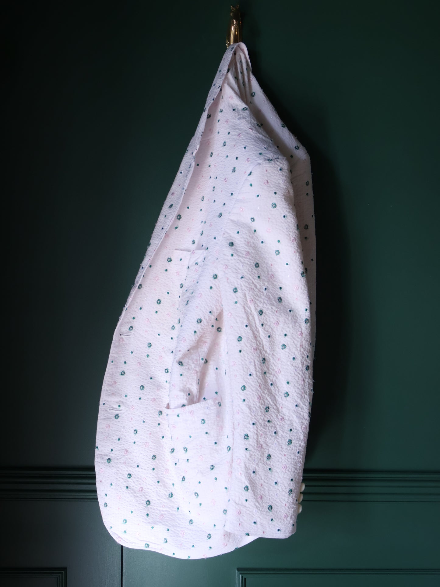 FUMIKA UCHIDA / SEERSUCKER NOTCHED LAPEL SINGLE JACKET / POWDER PINK