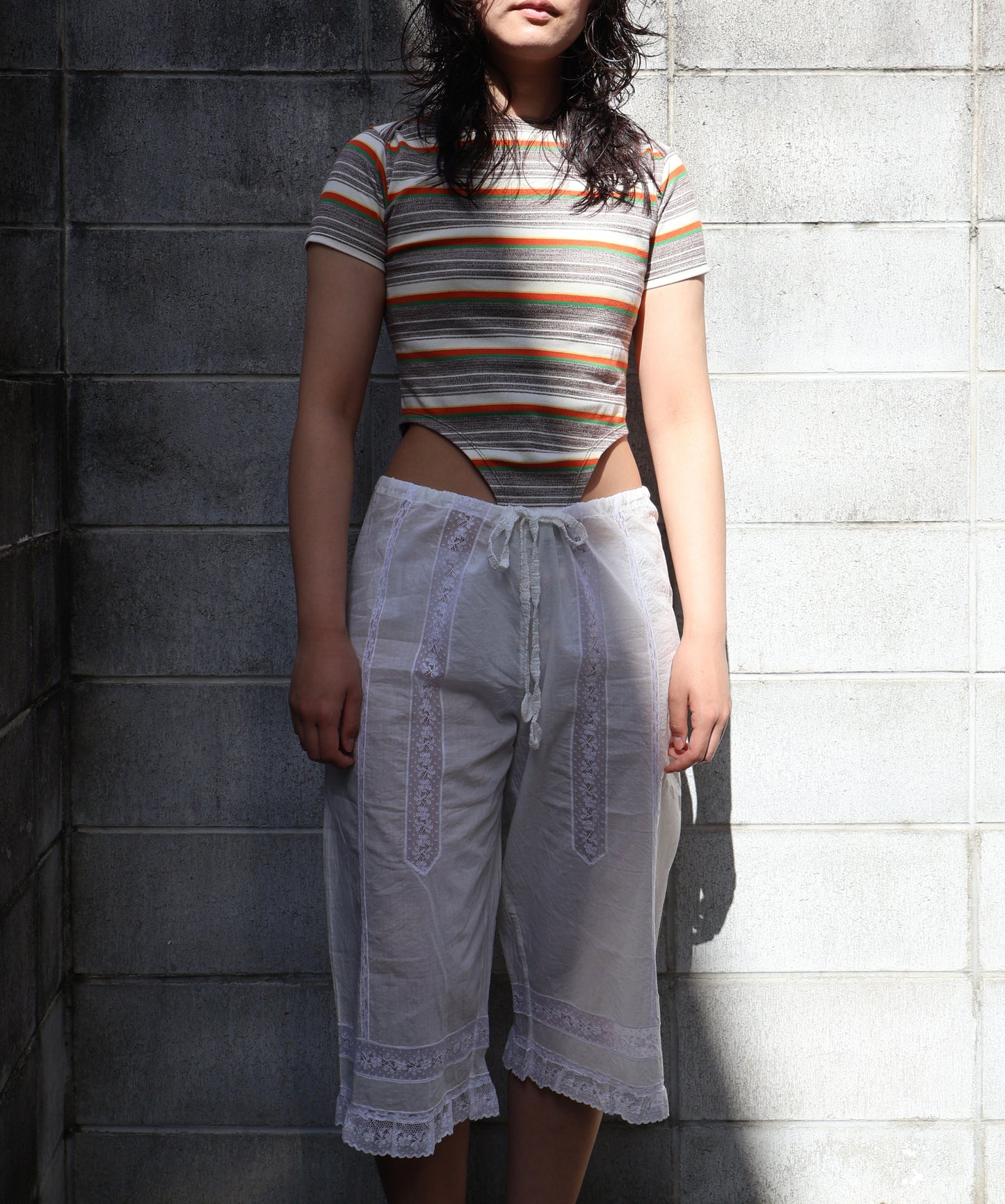 FUMIKA UCHIDA / GRANDRELLE MULTI STRIPE BODYSUIT / BROWN