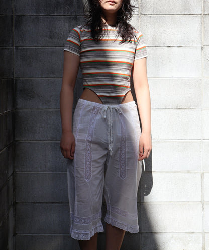 FUMIKA UCHIDA / GRANDRELLE MULTI STRIPE BODYSUIT / BROWN