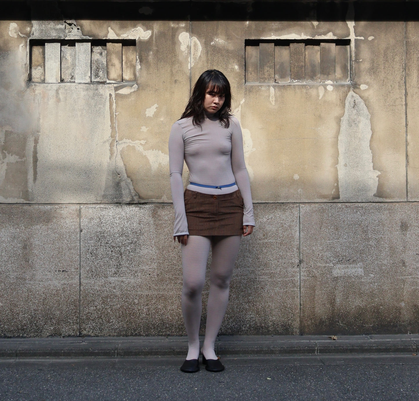 FUMIKA UCHIDA / CORD LOW-WAIST MINI SKIRT / FADE BROWN