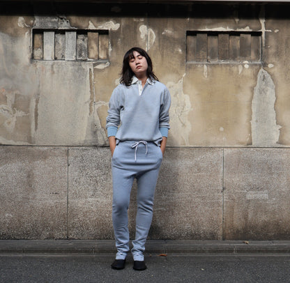 FUMIKA UCHIDA / WOOL FRENCH TERRY FOOTED PANTS / TOP SAX