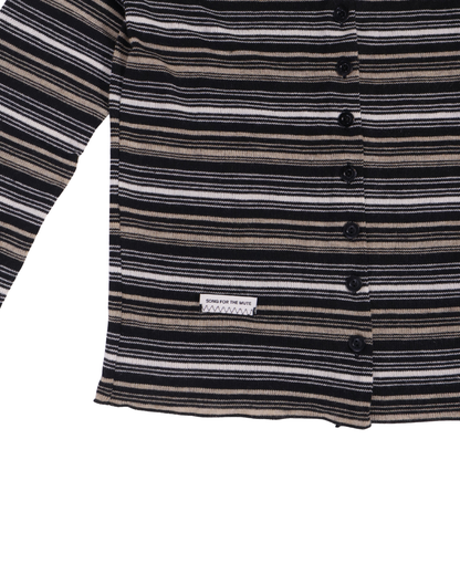 Song for the Mute / LONG SLEEVE BUTTON UP CARDIGAN / BLACK MULTI