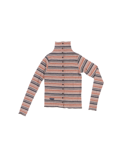 Song for the Mute / LONG SLEEVE BUTTON UP CARDIGAN / TAUPE MULTI