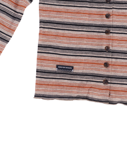 Song for the Mute / LONG SLEEVE BUTTON UP CARDIGAN / TAUPE MULTI