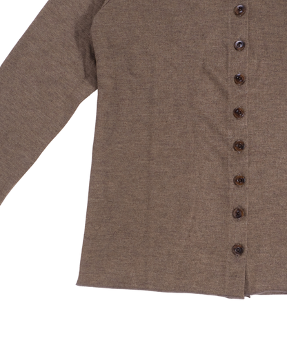 Song for the Mute / LONG SLEEVE BUTTON UP CARDIGAN / TAUPE
