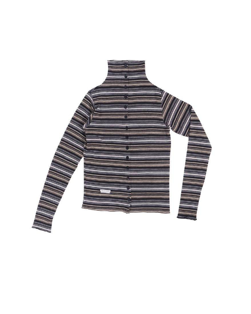 Song for the Mute / LONG SLEEVE BUTTON UP CARDIGAN / BLACK MULTI