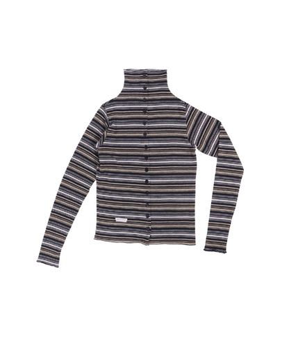 Song for the Mute / LONG SLEEVE BUTTON UP CARDIGAN / BLACK MULTI