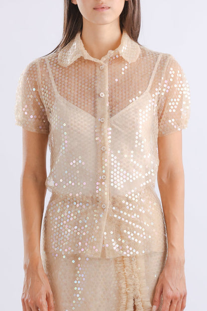 Renaissance Renaissance / BABY SEQUIN SHIRT / BEIGE