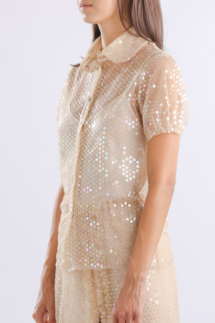 Renaissance Renaissance / BABY SEQUIN SHIRT / BEIGE