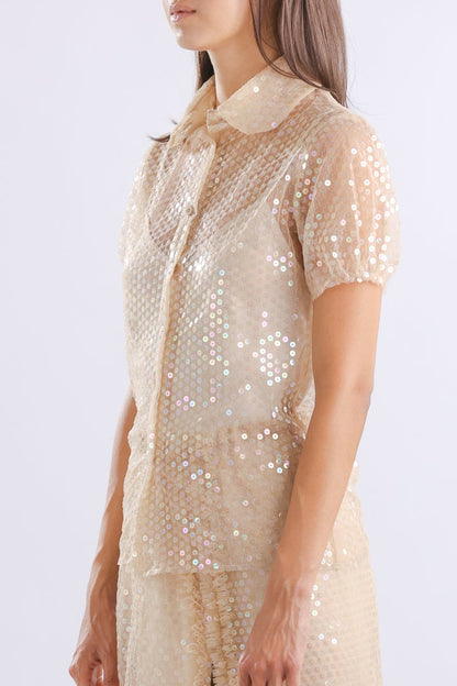 Renaissance Renaissance / BABY SEQUIN SHIRT / BEIGE