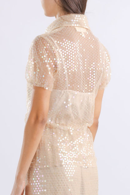 Renaissance Renaissance / BABY SEQUIN SHIRT / BEIGE